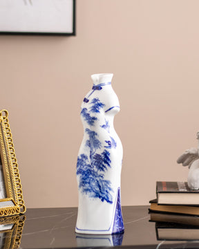 Blue & White Chines Lady dress Vase - Small