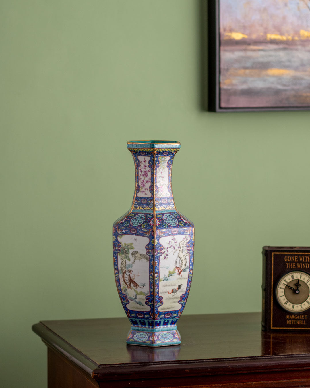 Satsuma Hexagonal Porcelain Vase