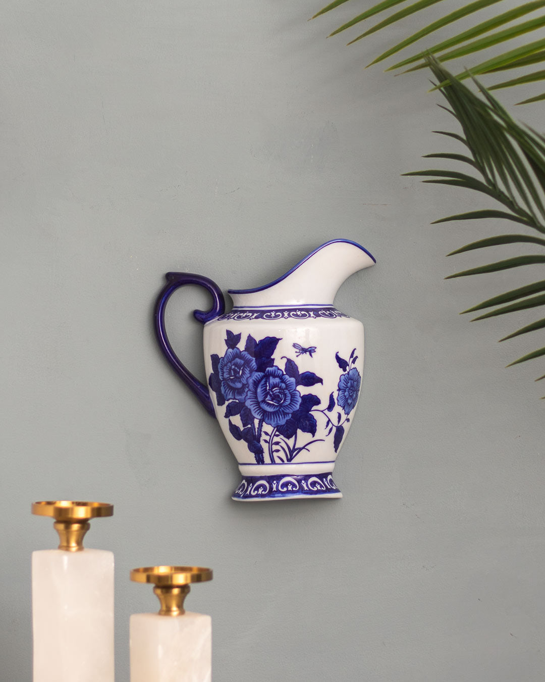 Rendezvous with Blue - Wall Mounted Planter Kettle - The Decor Kart 