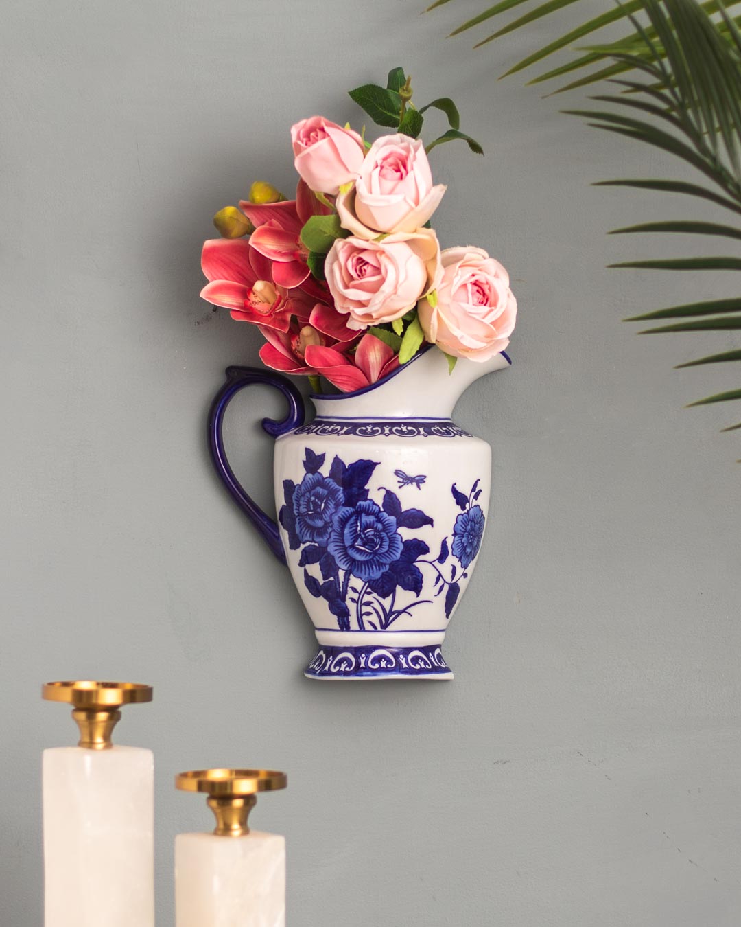 Rendezvous with Blue - Wall Mounted Planter Kettle - The Decor Kart 