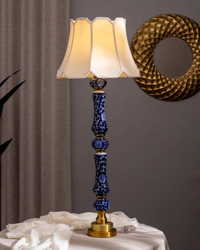 'Chrysanthemum' Ming Pillar Table Lamp