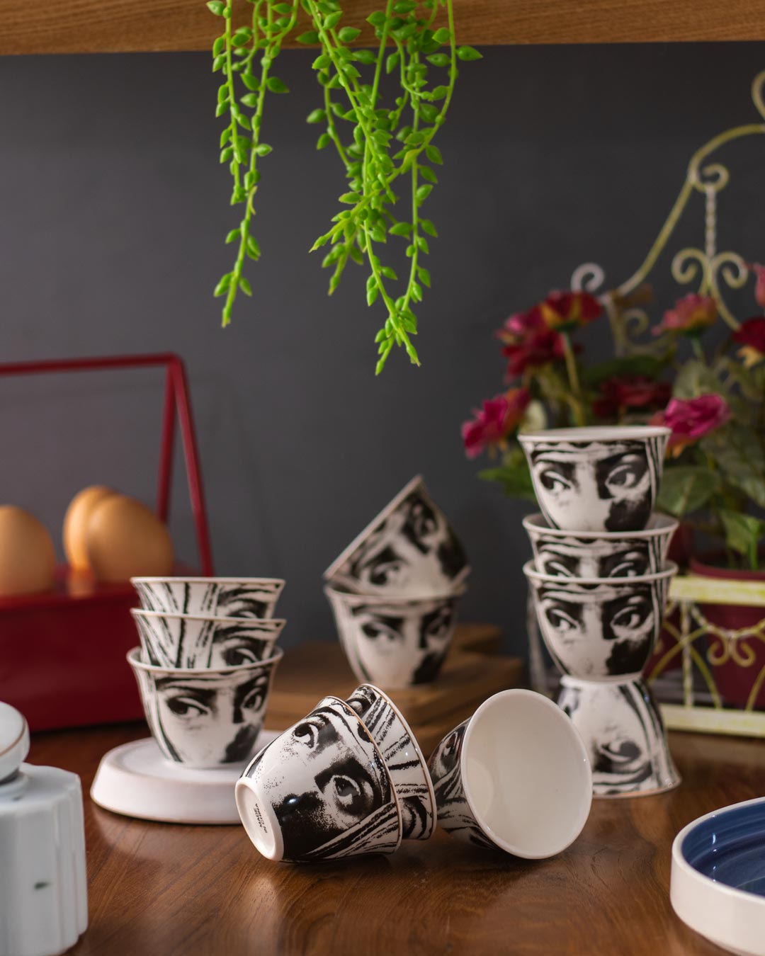 The Woman - Ceramic Green Tea Cups - Set of 12 - The Decor Kart