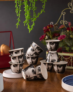 The Woman - Ceramic Green Tea Cups - Set of 12 - The Decor Kart 