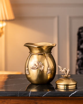 Reverie Handcrafted Brass Vase - Large - 8" - The Decor Kart 