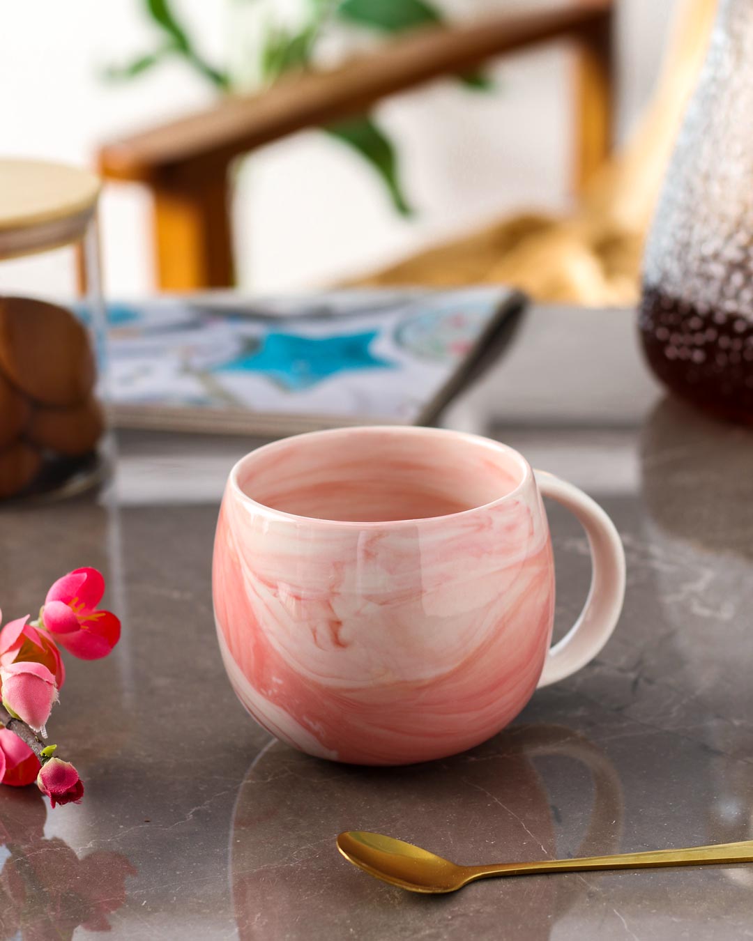 Marbleised Mug - Pink