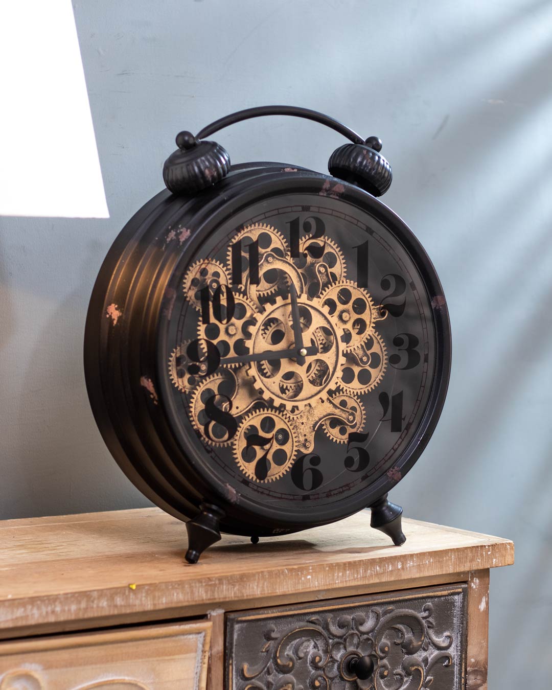 Clockwork Moving Gears Table Clock - The Decor Kart