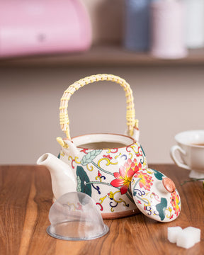 The Lotus - Ceramic Tea Kettle - The Decor Kart 