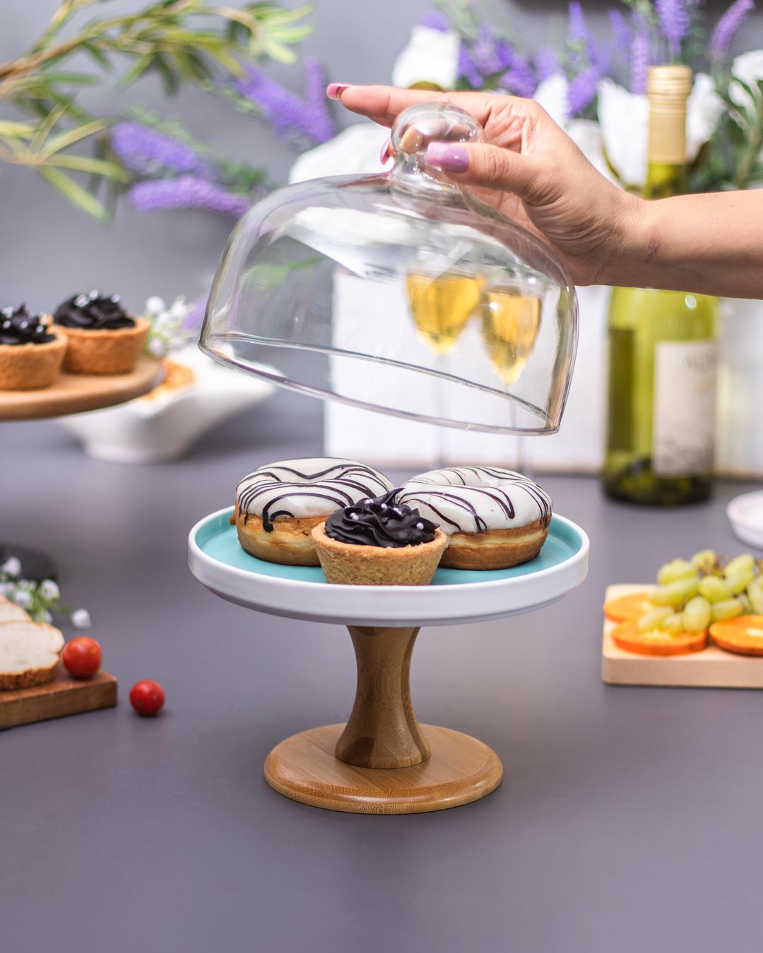 Atlas Pedestal Cake Stand with Dome - The Decor Kart 