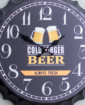 'BEER' Bottle Cap Wall Clock - The Decor Kart 