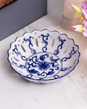 Traditional Blue & White Hand-Painted Bowl - The Decor Kart