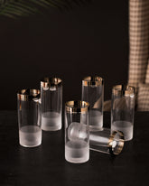Bohemia Crystal Bar Line 24 Carat Gold Highball Glass 300 ML - Set of 6 - The Decor Kart 
