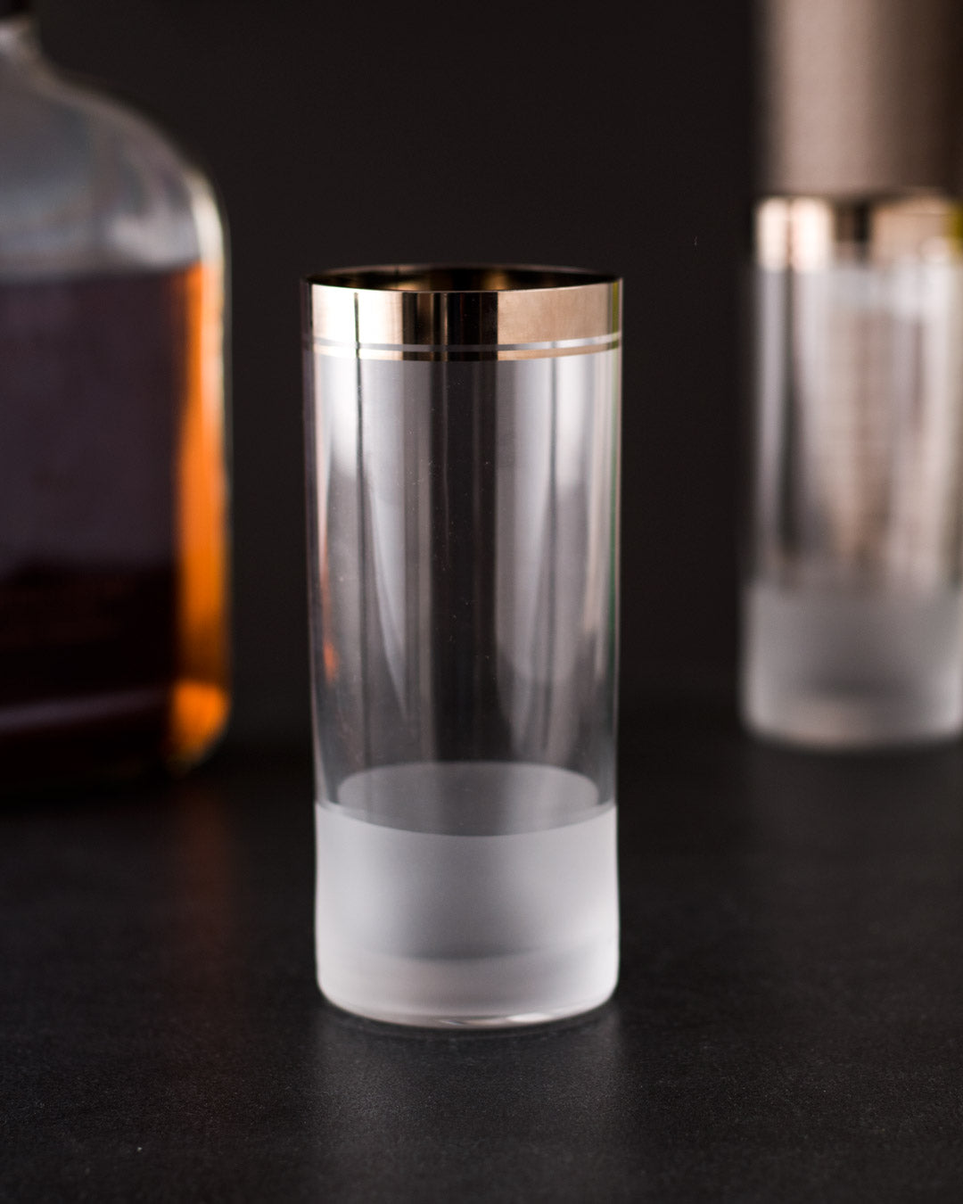 Bohemia Crystal Bar Line 24 Carat Gold Highball Glass 300 ML - Set of 6 - The Decor Kart 