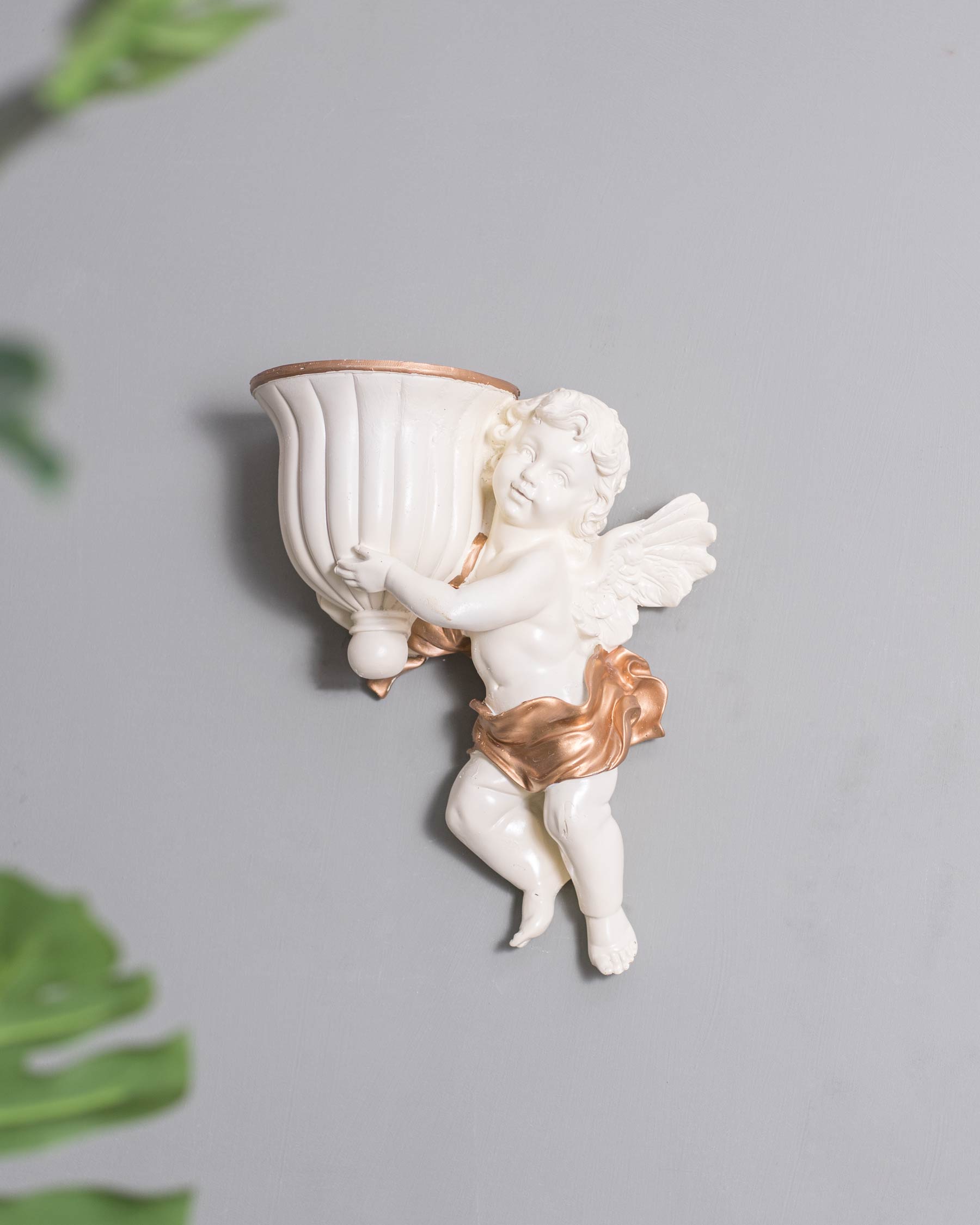 Angel Cherub - Wall Mounted Planter Urn - The Decor Kart 