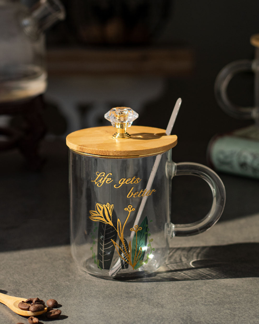 'Life gets better' Clear Coffee/Milk Mug