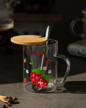 'Strawberry' Clear Coffee/Milk Mug