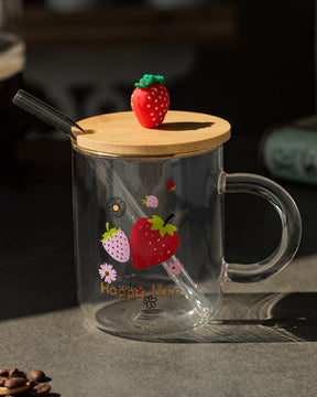 'Happy Life' Clear Coffee/Milk Mug