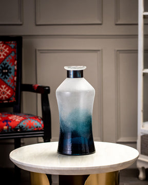 Blue Sedimentary Glass Vase - Tall