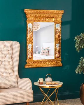 Rosette Gold Victorian Mirror - The Decor Kart 