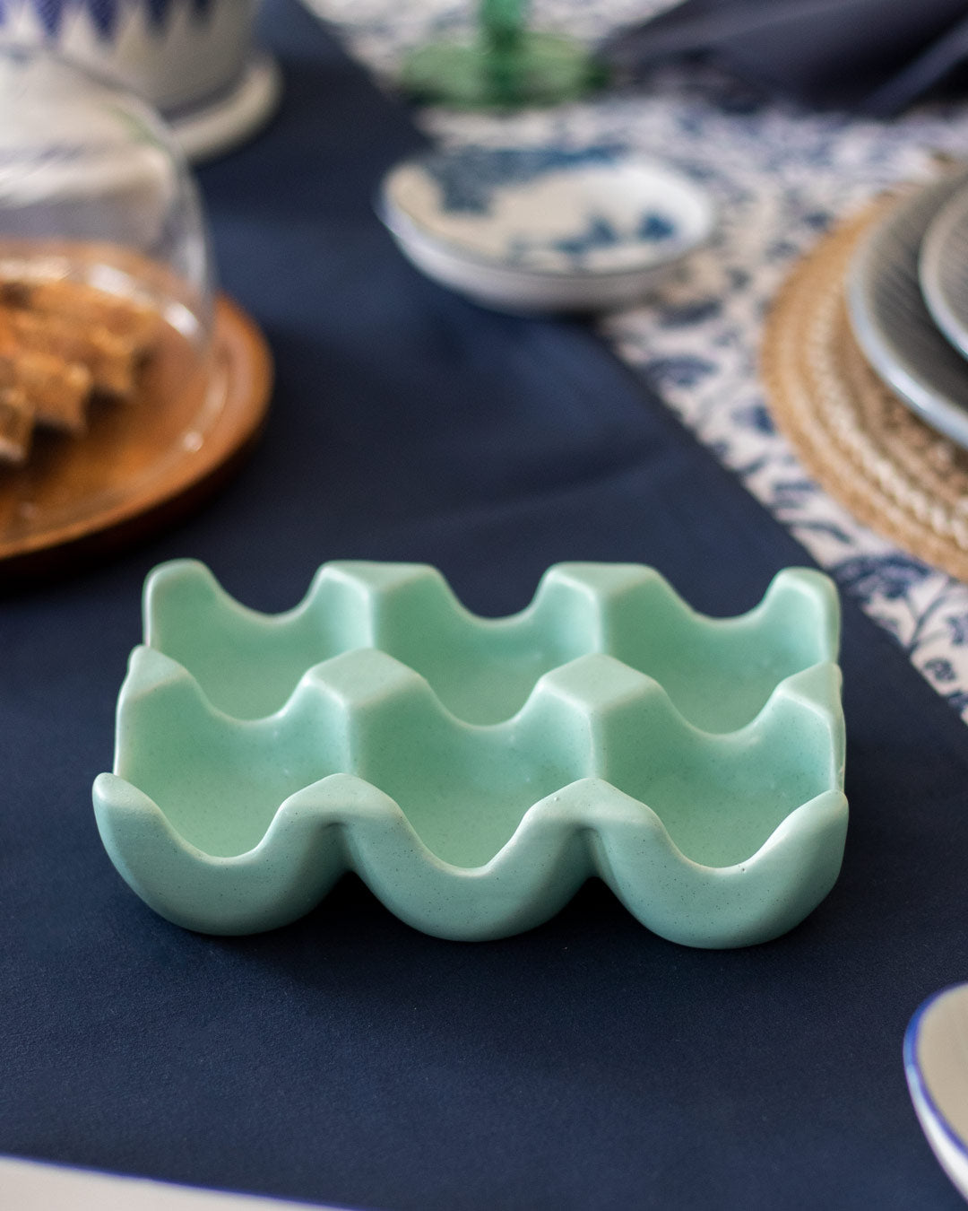 Ceramic Egg Caddy - Green