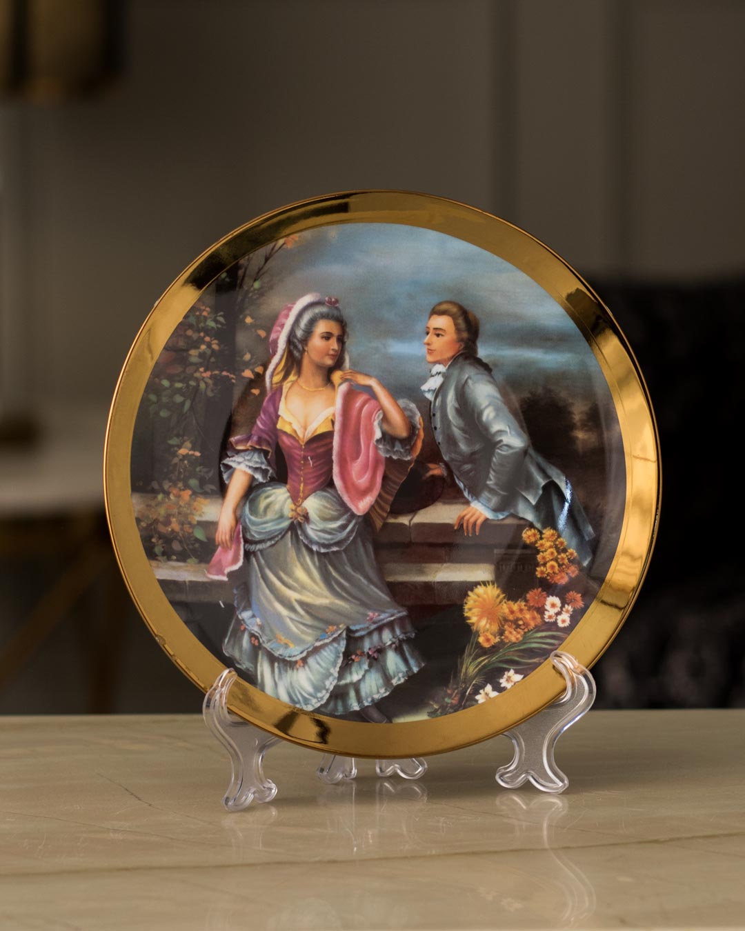 Classic Victorian Gold Decorative Plate - 8" - The Decor Kart 