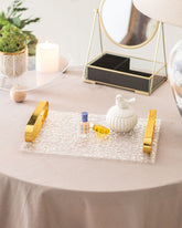 Clear Acrylic Serving Tray with Golden Handles