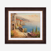 "Atmospheric Mediterranean Landscape" Handmade Oil Painting 20"x24"