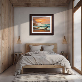 "Sunset Seascape" Handmade Oil Painting 20"x24"