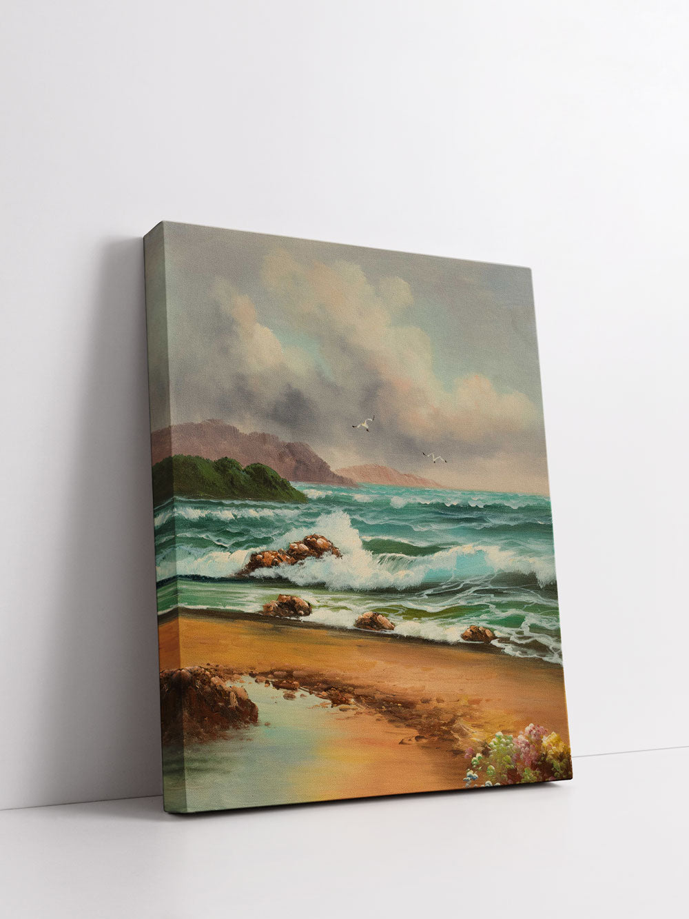 "Lake View Waves" Handmade Oil Painting 20"x24" - The Decor Kart