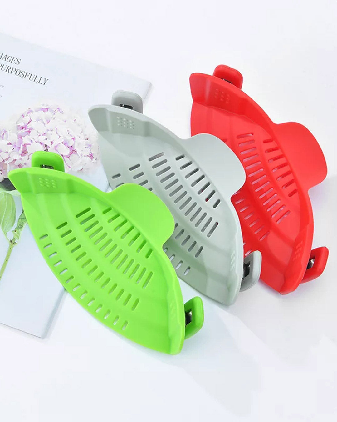 Silicone Food Strainer - Red - The Decor Kart