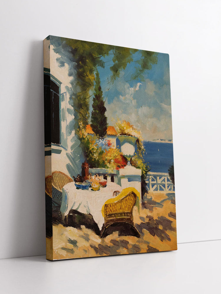 "Breakfast In Positano" Handmade Oil Painting 24"x 36"