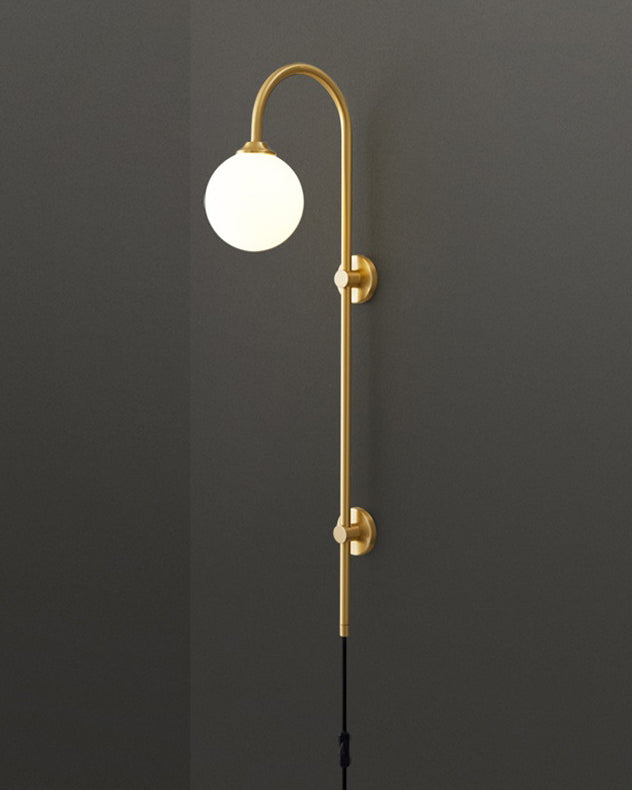 Modern Chic Milky White Globe Glass Shade Wall Light