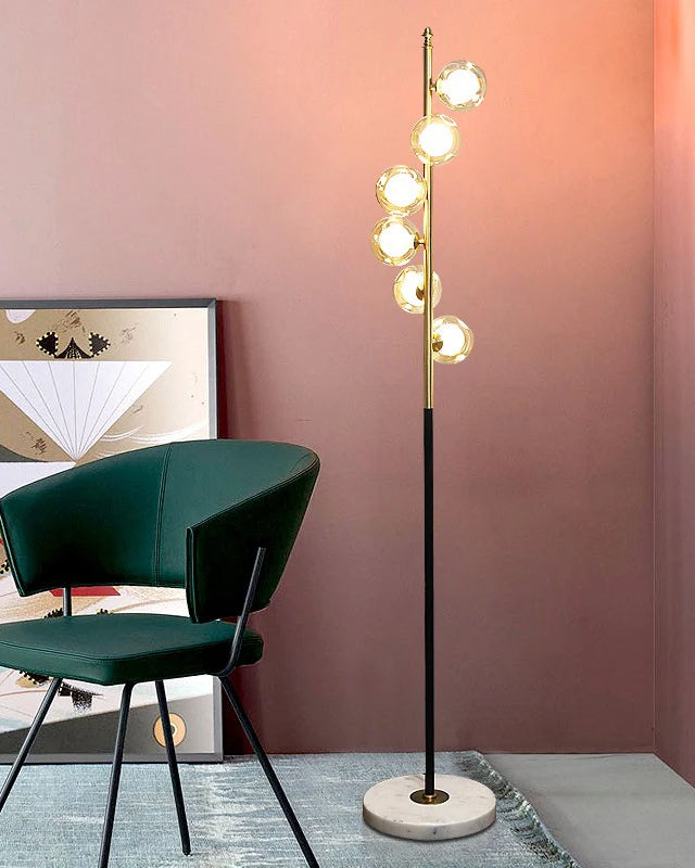 Loft Style Bubble Bar Floor Lamp - Amber