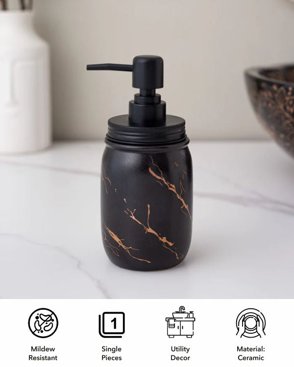 Black Marbleised Soap Dispenser