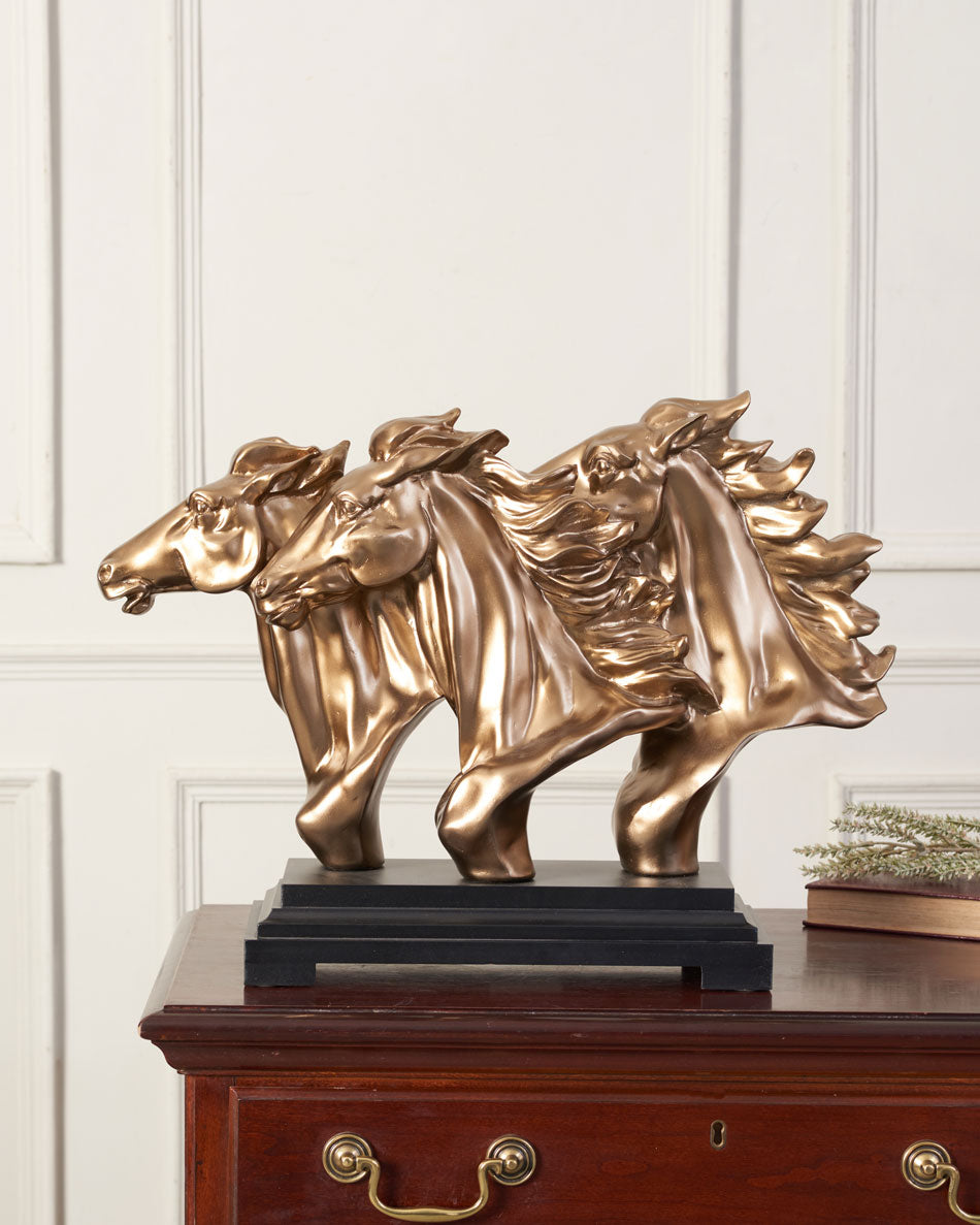 Running Horses Tabletop Sculpture - The Decor Kart 
