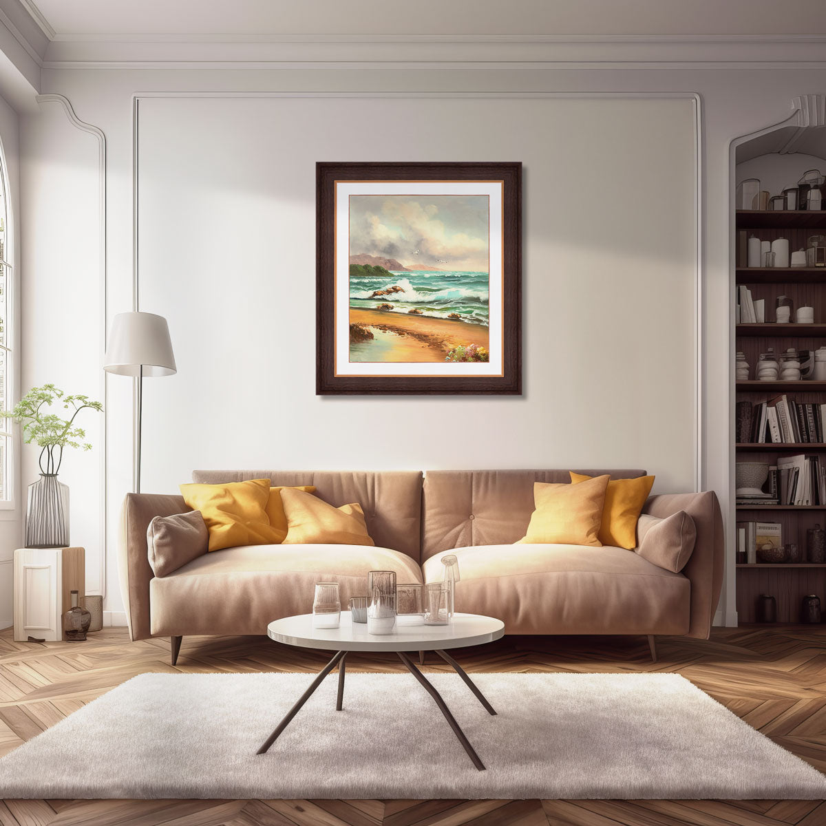 "Lake View Waves" Handmade Oil Painting 20"x24" - The Decor Kart