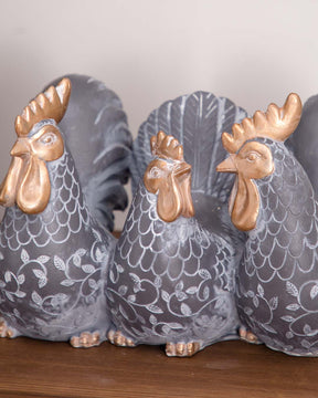'Charming Trio' Adorable Rooster Figurine