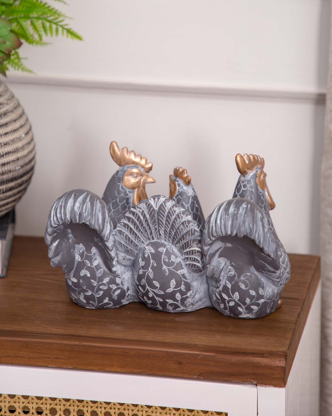 'Charming Trio' Adorable Rooster Figurine