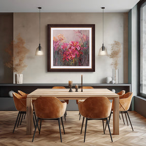 "The Pink Lilly" Handmade Oil Painting 30"x 30"