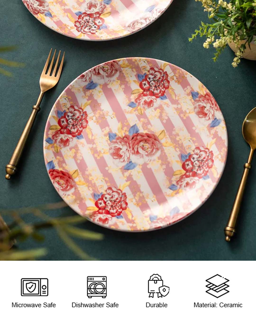 Retro Striped Dinner Plate