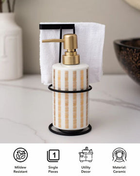 Ribbed Soap Dispenser - White