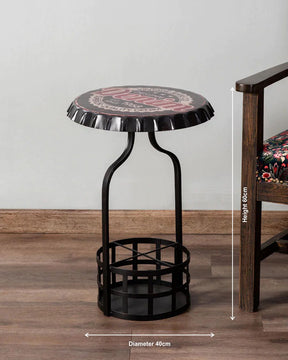 Bottle Cap Side Table with Storage - The Decor Kart 
