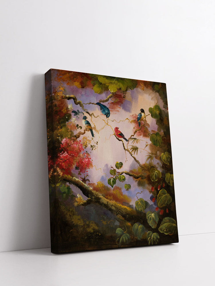"Forest Birds" Handmade Oil Painting 20"x24"