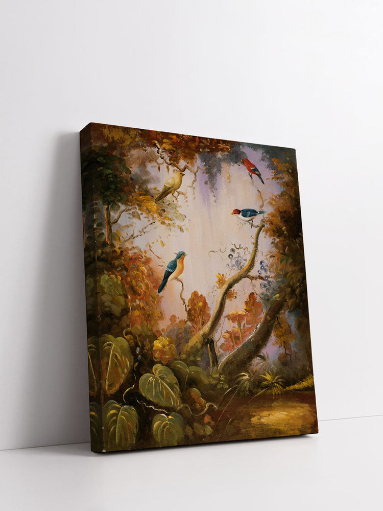 "Forest Birds" Handmade Oil Painting 20"x24"