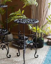 Cast Iron Flower Pot Accent Table - The Decor Kart 