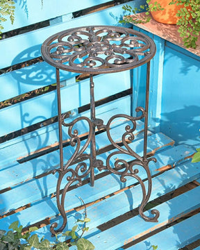 Cast Iron Flower Pot Accent Table - The Decor Kart 