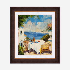 "Breakfast In Positano" Handmade Oil Painting 20"x24"