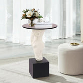 Equestrian Side Table - White - The Decor Kart 