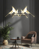 Aves 6-Sitting Birds Chandelier - The Decor Kart 