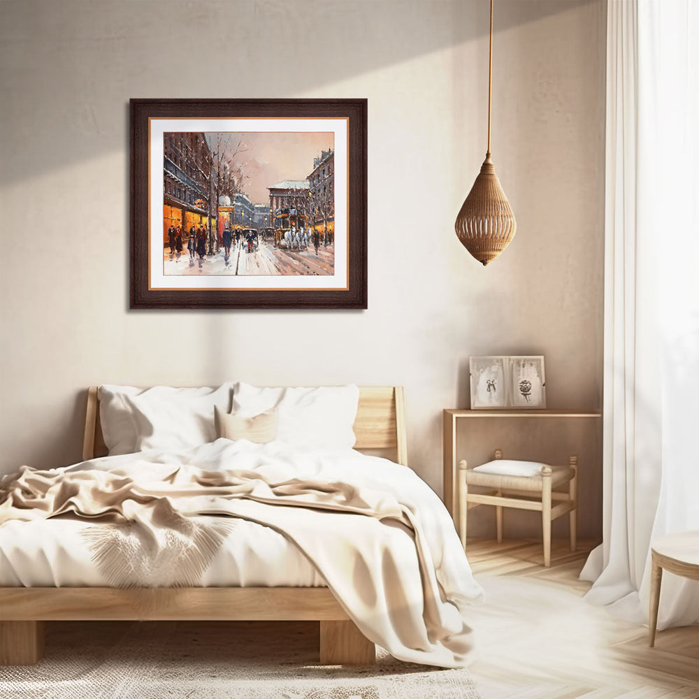 "Boulevard De La Madeleine, Winter" Handmade Oil Painting 20"x24"