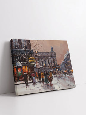 "Cafe De La Paix, Paris" Handmade Oil Painting 20"x24"